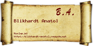 Blikhardt Anatol névjegykártya